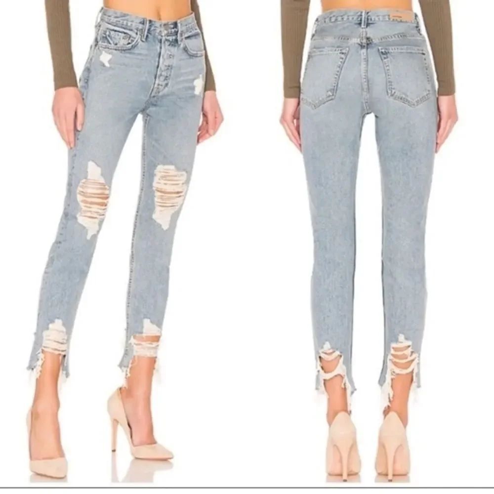GRLFRND Karolina Crop High-Rise Skinny Jean in Tough Love Size 27
